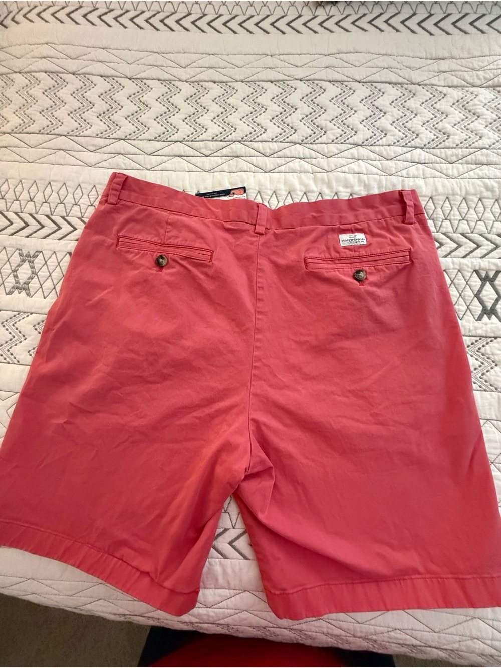 Vineyard Vines Men's Coral Pink Flat Front Shorts - Picture 2 of 2